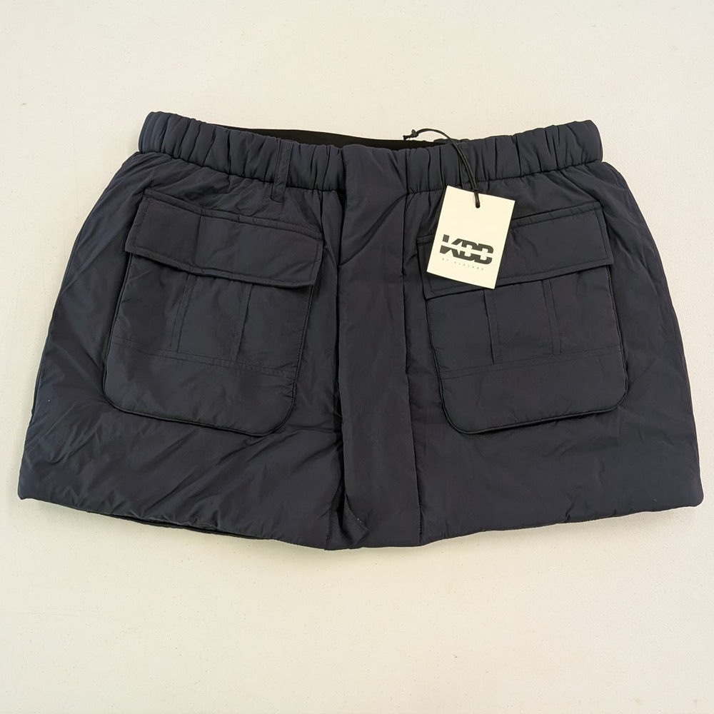 KBB By Kahlana Women’s Black Puffer Mini Skirt Quilted High Waist Size Large NWT